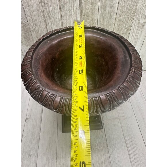 Vintage Resin Decorative Vase Planter Footed Garden Decor 10" Tall 7" Diameter - Picture 6 of 8